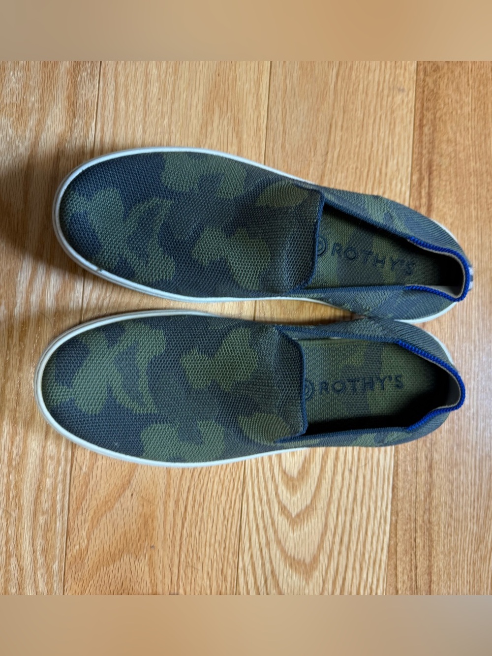 Size 7.5 Rothy's Women’s Camo Slip-On Sneakers in Green